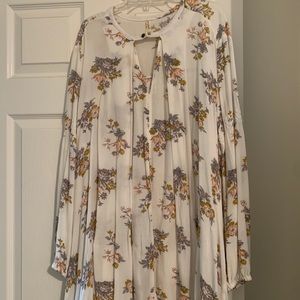 Free people long sleeve floral dress size xs